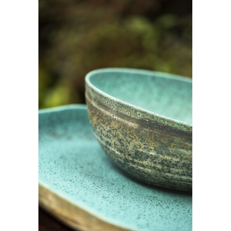 Bol oval Azul de stoneware Sauvage 17cm-h 5,5 mm-45 cl-346 gr. Vista Alegre 37003594 (6 unidades)