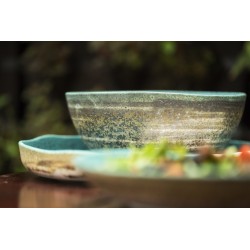 Ensaladera oval Azul de stoneware Sauvage 26 cm-h 11 mm-152 cl-1000 gr. Vista Alegre 37003607 (6 unidades)