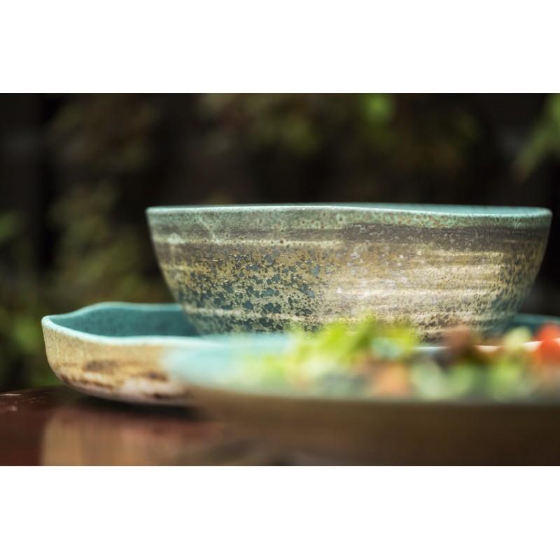 Ensaladera oval Azul de stoneware Sauvage 26 cm-h 11 mm-152 cl-1000 gr. Vista Alegre 37003607 (6 unidades)