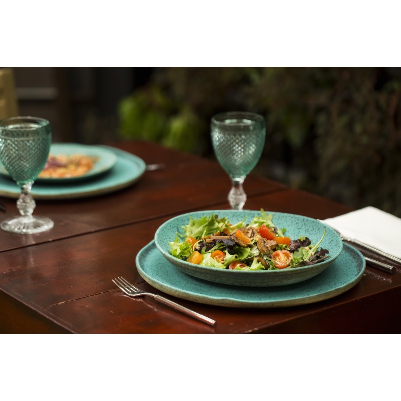 Plato postre Azul de stoneware Sauvage 23 cmx23,5 cm x 2,5 cm-471 gr. Vista Alegre 37003593 (6 unidades)