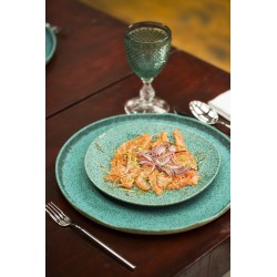 Plato postre Azul de stoneware Sauvage 23 cmx23,5 cm x 2,5 cm-471 gr. Vista Alegre 37003593 (6 unidades)