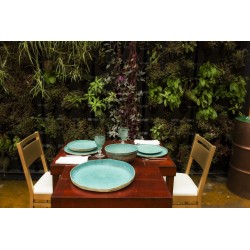 Plato postre Azul de stoneware Sauvage 23 cmx23,5 cm x 2,5 cm-471 gr. Vista Alegre 37003593 (6 unidades)