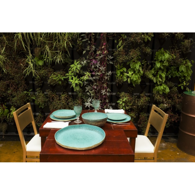 Plato postre Azul de stoneware Sauvage 23 cmx23,5 cm x 2,5 cm-471 gr. Vista Alegre 37003593 (6 unidades)
