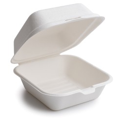 Tupper para hamburguesas de caña de azúcar blanco, capacidad 480 ML