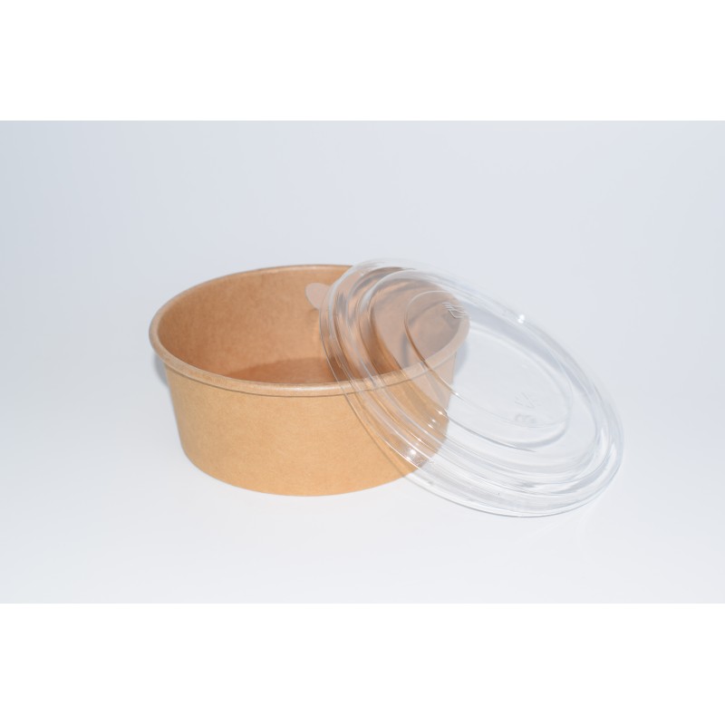 Ensaladera de cartón kraft con tapa 500 ml: Sostenibilidad y estilo.
