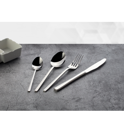 Twelve units of ROSENHAUS 03090143 Kuadro fork dessert stainless steel 18/10 4mm 18 cm