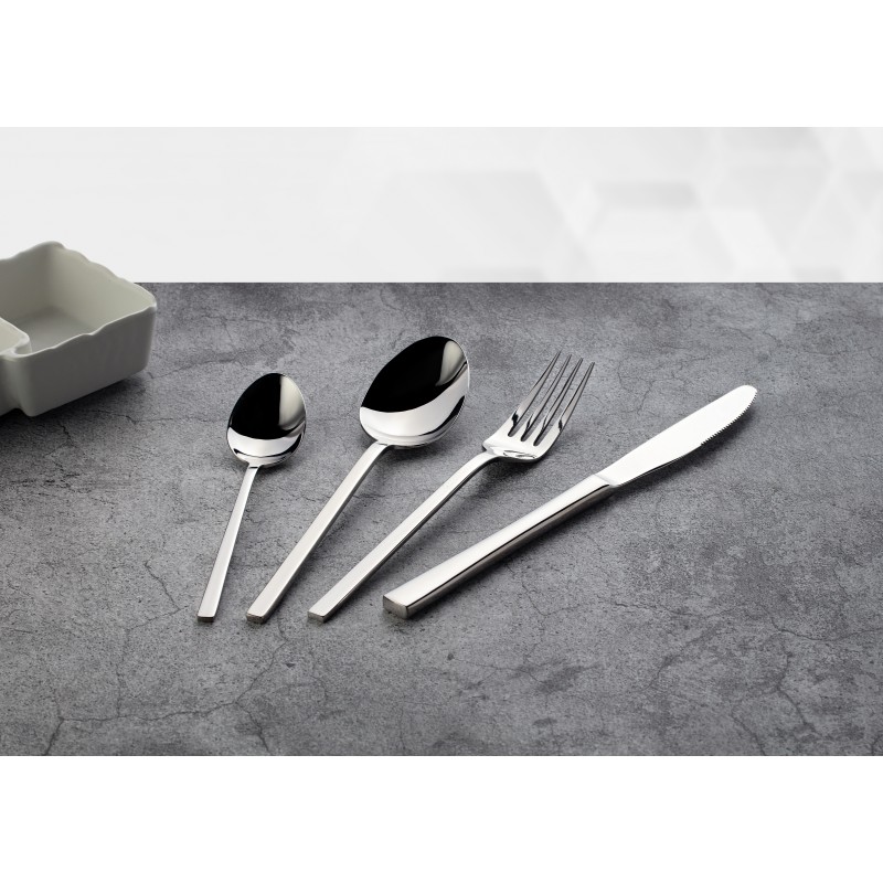 Doce unidades de ROSENHAUS 03090139 Kuadro cuchara mesa acero inoxidable 18/10 4mm 20.6 cm