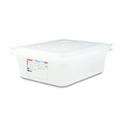 ARAVEN 09297 Cubeta c/tapa GN1/2 100mm 6l Transparente