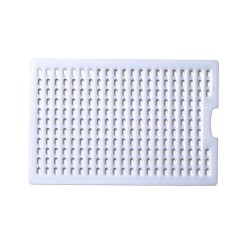 Rejilla polietileno blanco, 375x300x12 mm. Araven 1182.