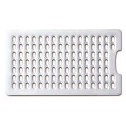 Rejilla polietileno blanco, 423x332x12 mm. Araven 1178.