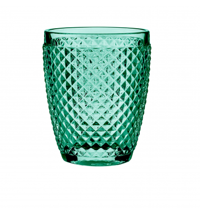 Verre vert turquoise avec relief "Diamond". 30 CL. B'GHEST (6 pièces)