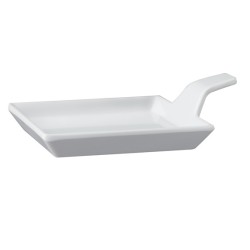 Plato para aperitivo con mango melamina Blanco. Dimensiones: 9,5 x 12 cm x3 cm. APS 83878 (6 unidades)