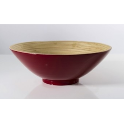 Bol de bambú natural para sopa Rojo Soai. DimenSiones: Ø 25x8,5 cm. BIBOL SOAI