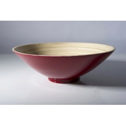 Bol de bambú natural para sopa Rojo Soai. DimenSiones: Ø 25x8,5 cm. BIBOL SOAI
