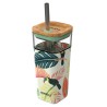 STOR 40050 Vase en cristal avec paille et étui en silicone toucans 540 ml quokka