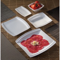 Plato llano cuadrado porcelana Blanco Ambiente 25 cm-STRAUSS 01340008 (6 unidades)