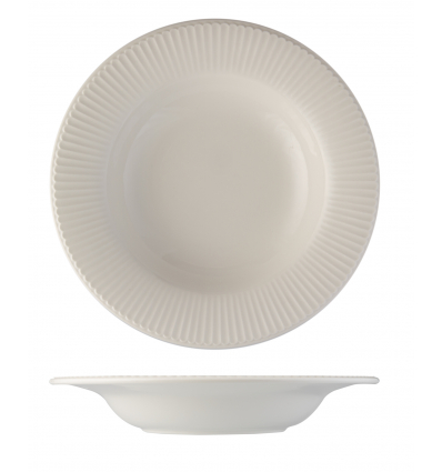 Hondo Dish sans porcelaine blanche perle "Ayala" Ø 23 cm. B'ghest 01170378 (6 unités)