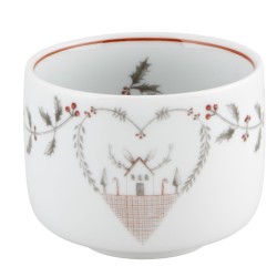 Taza de café moka porcelana decoración navideña Noel. Dimensiones: 6,2 cm x 4,9 cm capacidad 10 cl, peso 100 gr.. Vista Alegre 2