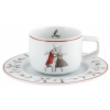 Taza de café moka con platillo porcelana decoración navideña Noel "Danza". Dimensiones: Ø 12,6 cm x 4,8 cm capacidad 9,1 cl, pes