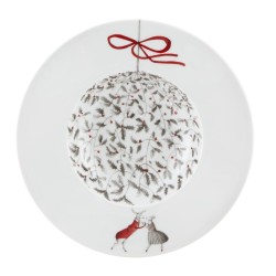 Hondo Porcelain Christmas Decoration Noel. Dimensions: 24.9cm x 3.5 cm, 26.3 Cl, weight 590gr .. Vista Alegre 21126879 (6 units)