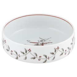 Taza de cereales porcelana decoración navideña Noel ". Dimensiones: Ø 14,1 cm x 4,9cm capacidad 48,5 cl, peso 325 gr.. Vista Ale