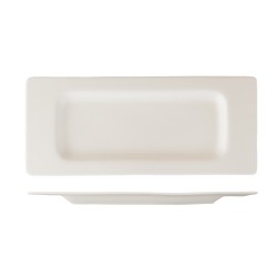Fuente rectangular porcelana Blanco Duoma 30x13 cm. B'GHEST 01170030 (6 unidades)
