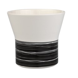 Papelera de sobremesa porcelana Rope negra 11 cm