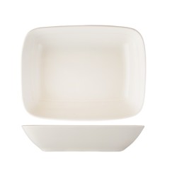 Fuente rectangular honda de porcelana Blanco Rio 17x13x4 cm. B'GHEST 01170198 (6 unidades)