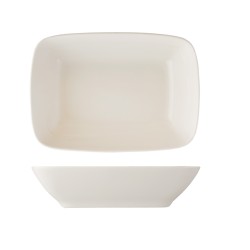 Fuente rectangular honda de porcelana Blanco Rio 20x14x5 cm cm. B'GHEST 01170199 (6 unidades)