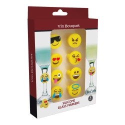Marcacopas emoticonos silicona 8 u. VIN BOUQUET FIA 148