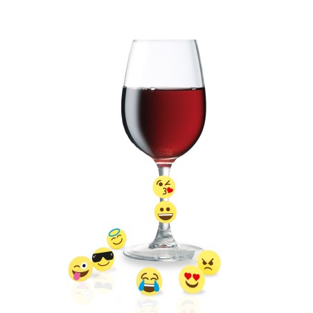 Marcacopas emoticonos silicona 8 u. VIN BOUQUET FIA 148