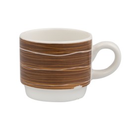 Taza de café moka porcelana Blanco decoracion Rope Marrón Duoma 10 cl. B'GHEST 01170178 (6 unidades)