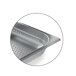 LACOR 66112Z Cubeta GN 1/1 perforada. Profundidad 10 cm. Acero Inoxidable