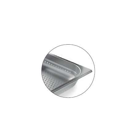 LACOR 66112Z Cubeta GN 1/1 perforada. Profundidad 10 cm. Acero Inoxidable