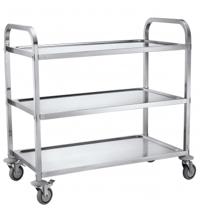 MAIER Carro servicio acero inox 3 estantes 102x49 cm. Alto 96 cm