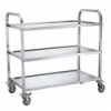 MAIER Carro servicio acero inox 3 estantes 102x49 cm. Alto 96 cm