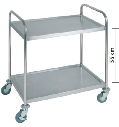 APS Carro servicio acero inox 2 niveles desmontable 91x59 cm h 93 cm