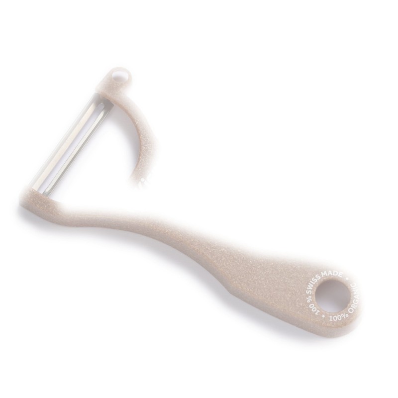 Pelador orgánico liso en color marrón. Medida 13 cm.