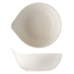 Bol salsera con asa porcelana Blanco Glubel 9 cm. B'GHEST 01170151 ( 6 unidades)