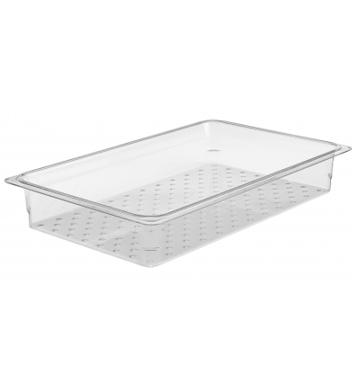 Strainer container GN 1/1 - 32.5 x 53 x 7.6 cm - Transparent Polycarbonate CAMBRO 13CLRCW-135