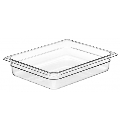 Cubeta GN 1/2 de policarbonato transparente 26.5 x 32.5 x 6,5 cm Capacidad 3.9 L CAMBRO 22CW-135