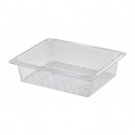 Strainer container GN 1/2 - 26.5 x 32.5 x 7.6 cm - Transparent Polycarbonate CAMBRO 23CLRCW-135