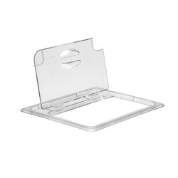 TAPA CON BISAGRA FLIPLID Y MUESCA GN 1/2 POLICARBONATO TRANSPARENTE CAMBRO
