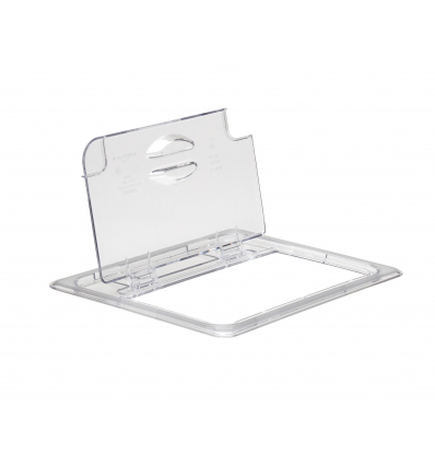 TAPA CON BISAGRA FLIPLID Y MUESCA GN 1/2 POLICARBONATO TRANSPARENTE CAMBRO 20CWLN-135