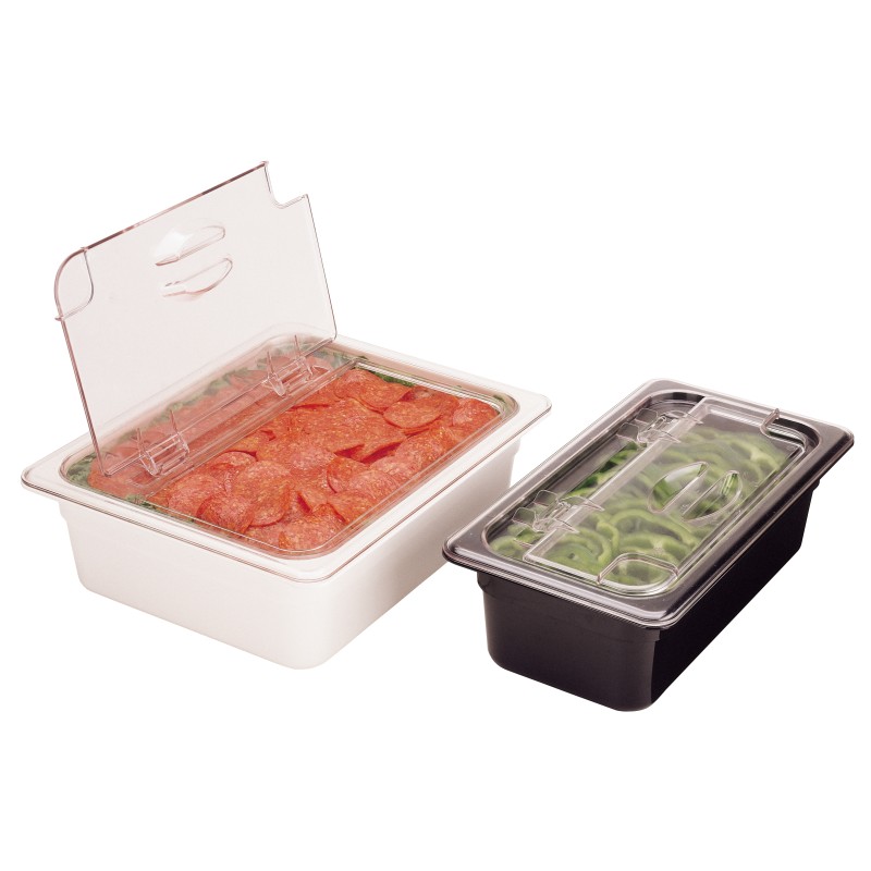 TAPA CON BISAGRA FLIPLID Y MUESCA GN 1/2 POLICARBONATO TRANSPARENTE CAMBRO