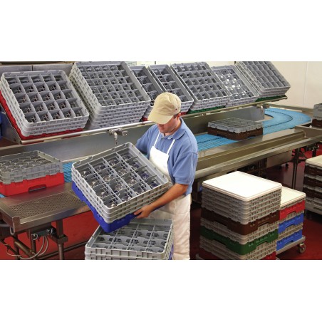 CAMBRO 9S318-119 - Cesta de lavado 9 comp. 1 altura - 14,8 cm Ø máx. - alt. máx. 9,4 cm - 50 x 50 x 14,3 cm - Verde sherwood