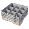 CAMBRO 9S638-184 - Washing basket 9 comp. 3 heights - 14,8 cm Ø max. - height. max. 17.6 cm - 50 x 50 x 22.5 cm - Beige