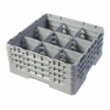 CAMBRO 9S638-151 - Cesta de lavado 9 comp. 3 alturas - 14,8 cm Ø máx. - alt. máx. 17,6 cm - 50 x 50 x 22,5 cm - Gris claro