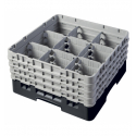 CAMBRO 9S800-110 - Cesta de lavado 9 comp. 4 alturas - 14,8 cm Ø máx. - alt. máx. 21,7 cm - 50 x 50 x 26,7 cm - Negro