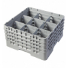 CAMBRO 9S800-151 - Cesta de lavado 9 comp. 4 alturas - 14,8 cm Ø máx. - alt. máx. 21,7 cm - 50 x 50 x 26,7 cm - Gris claro